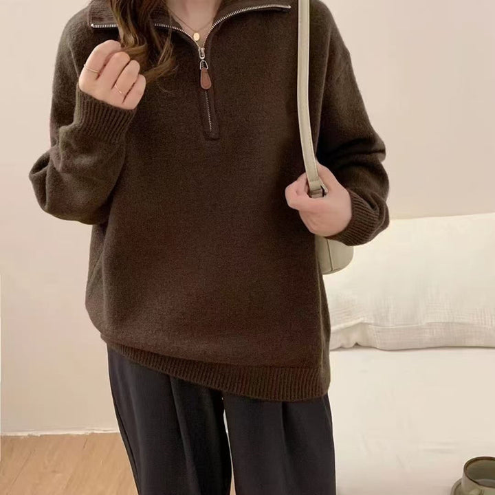 Damer elegant tröja med dragkedja Mirla-Eva Jonsson