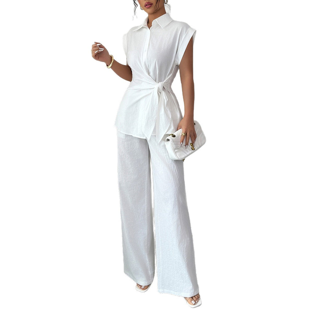 Damer elegant tvådelat set med formsydd blus och vida byxor Mirla-Eva Jonsson