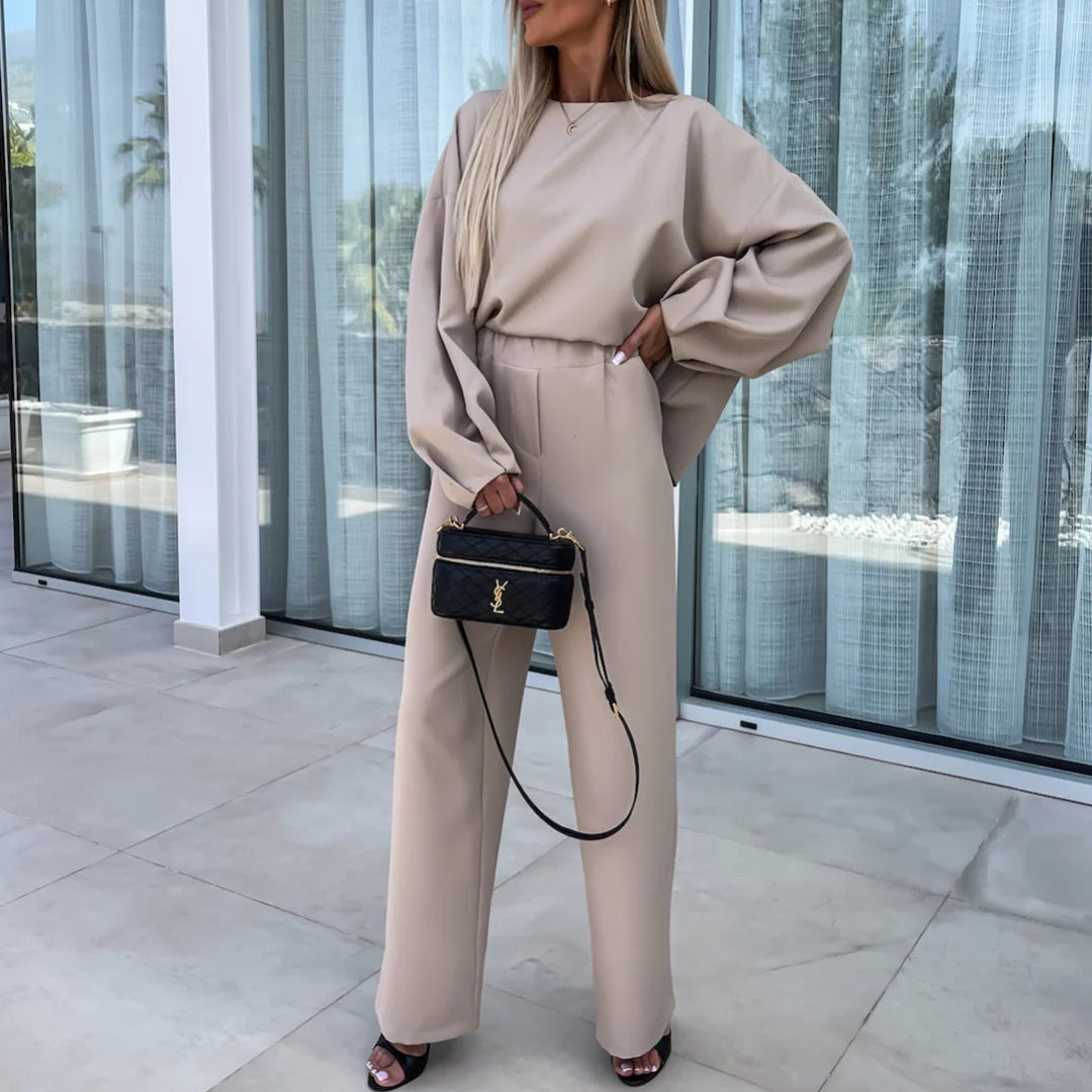 Damer elegant tvådelat set med vid topp och palazzo byxor Eva Jonsson-Eva Jonsson