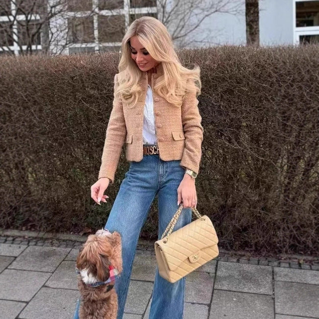 Damer elegant tweedjacka med strukturerad design och praktiska fickor Mirla-Eva Jonsson