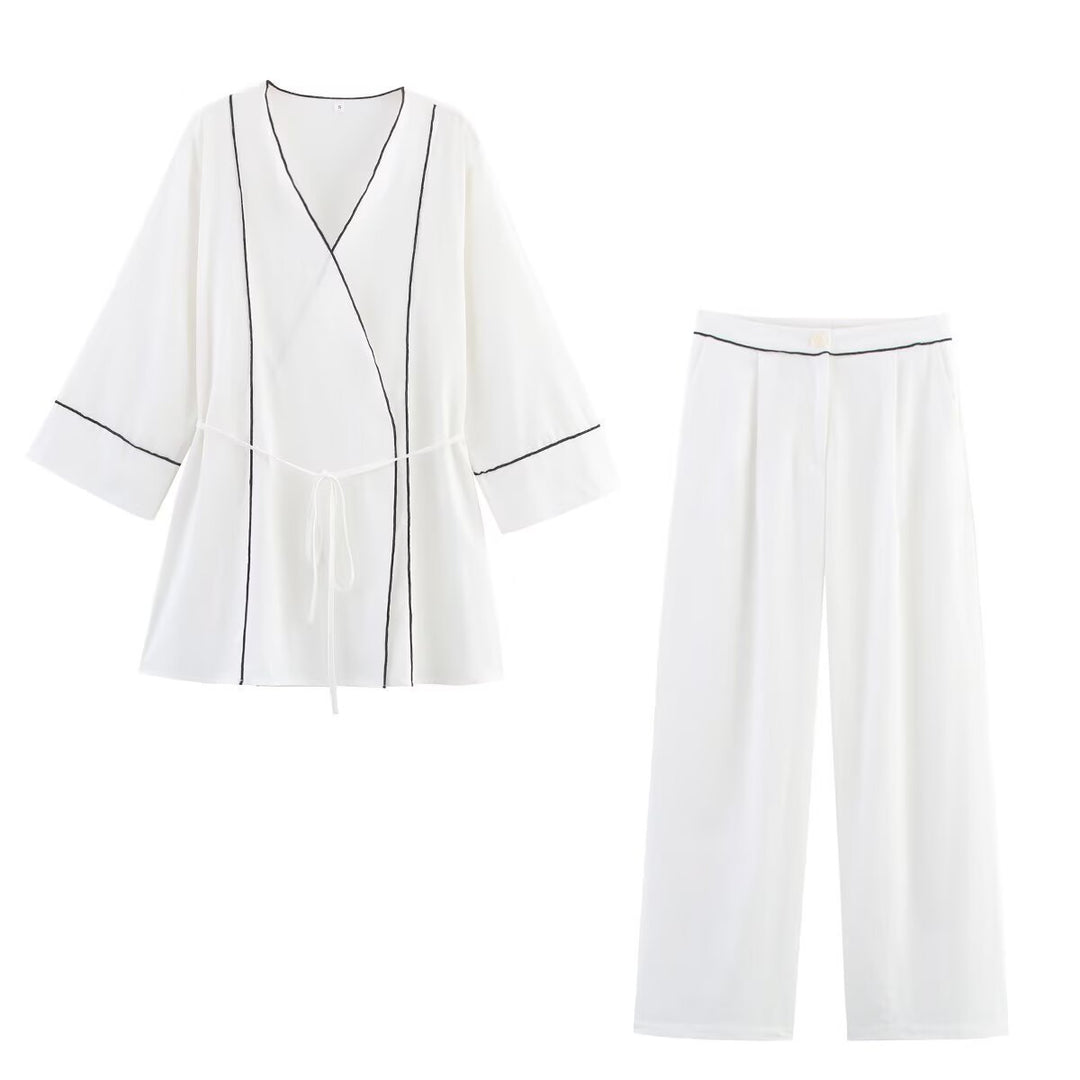 Damer elegant tygbyxa med hög midja och veck Mirla-Eva Jonsson