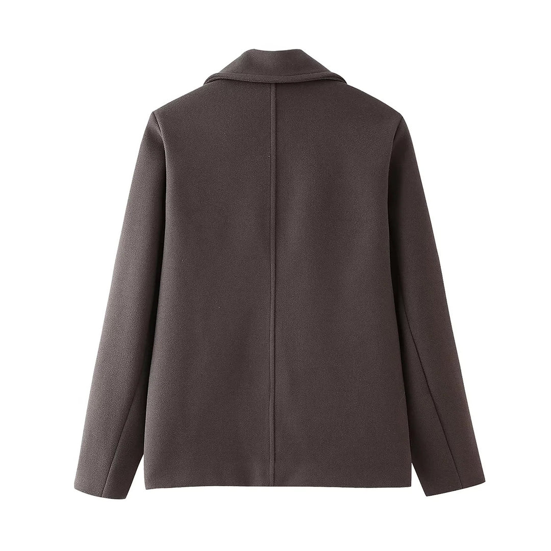 Damer elegant ull peacoat med djup krage och praktiska fickor Mirla-Eva Jonsson