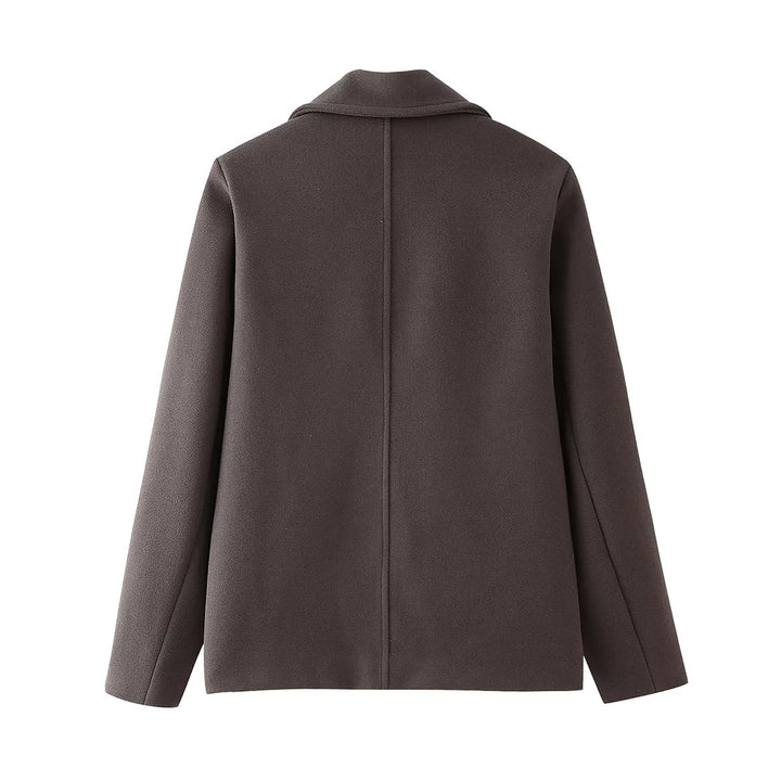 Damer elegant ull peacoat med djup krage och praktiska fickor Mirla-Eva Jonsson