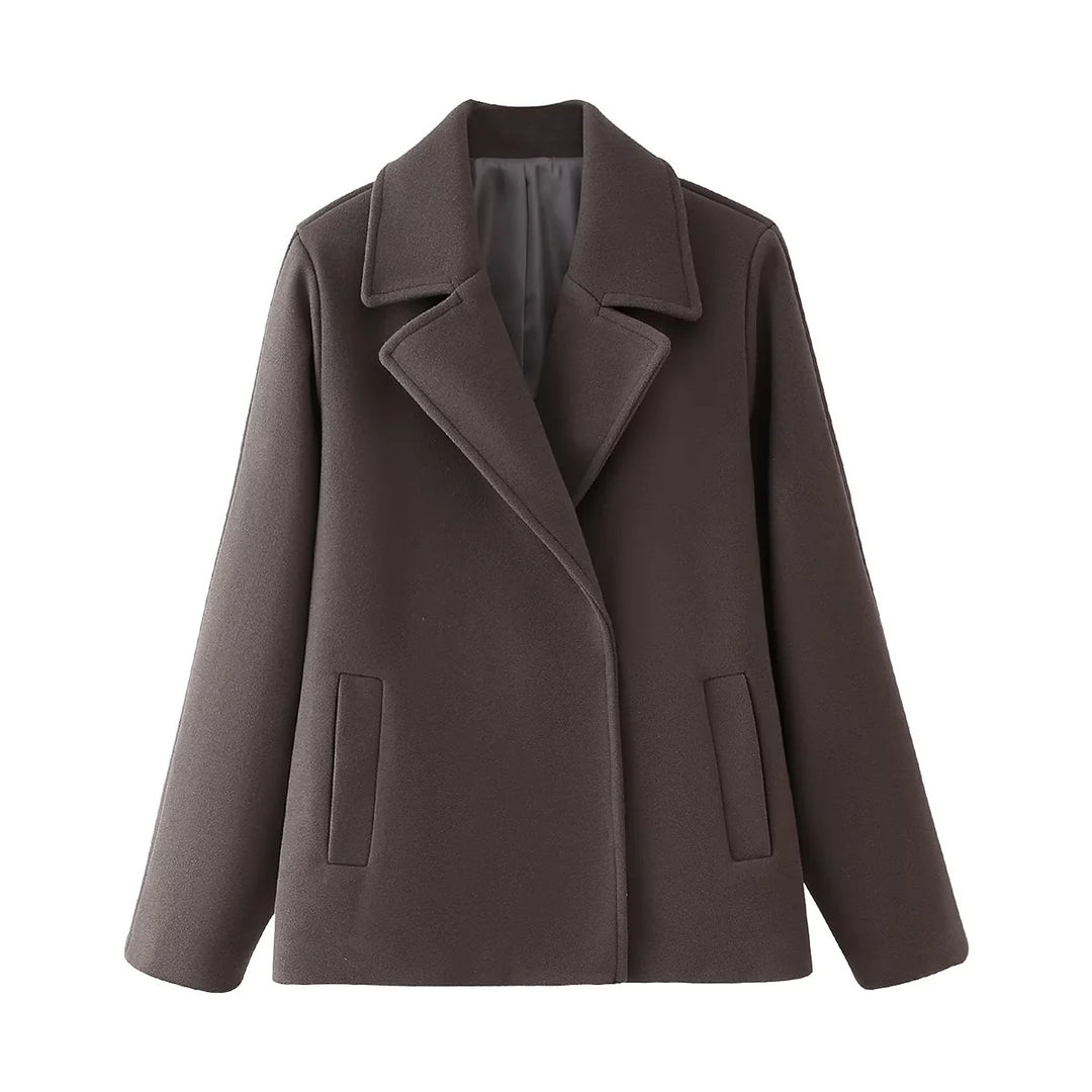 Damer elegant ull peacoat med djup krage och praktiska fickor Mirla-Eva Jonsson