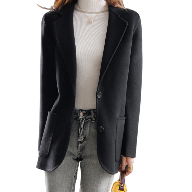Damer elegant ullblazer med praktiska fickor Mirla-Eva Jonsson