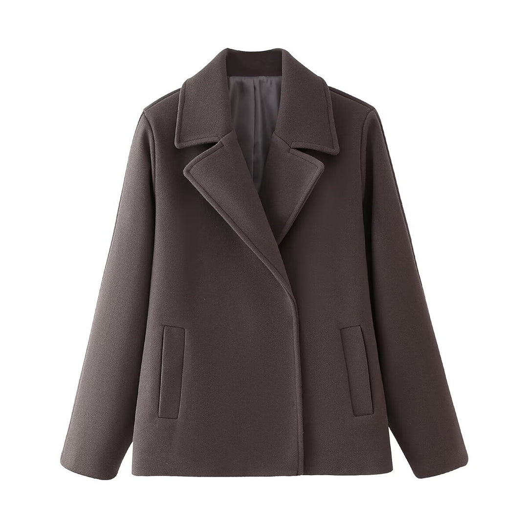 Damer elegant ulljacka med modern revers Mirla-Eva Jonsson