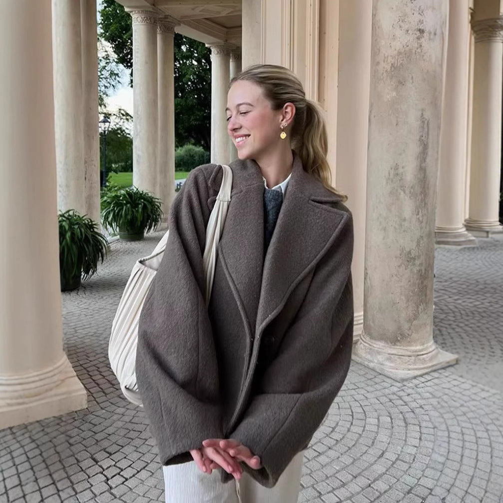 Damer elegant ulljacka med modern revers Mirla-Eva Jonsson