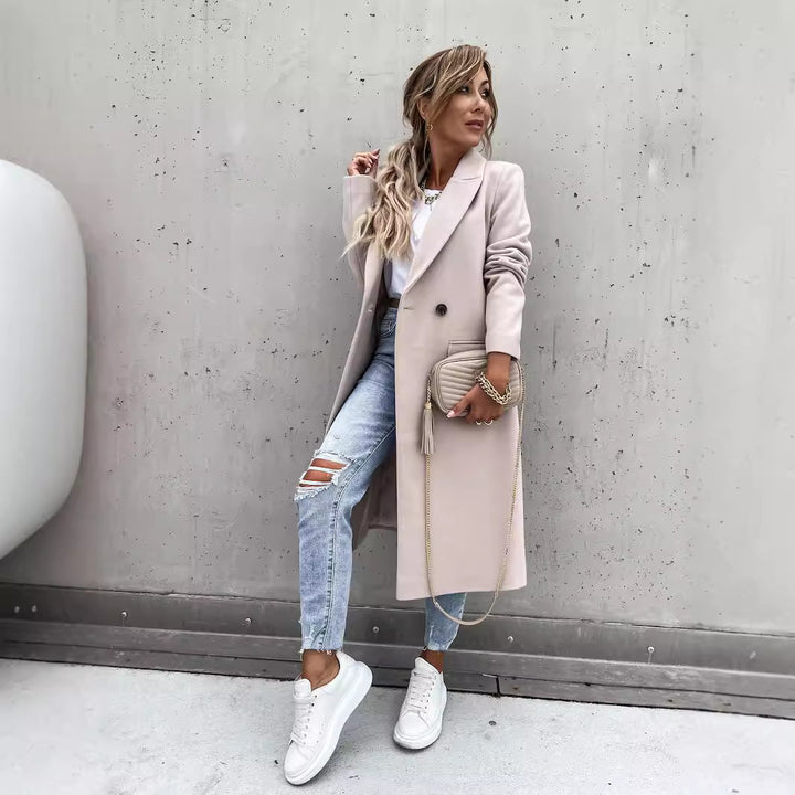 Damer elegant ullkappa i oversized stil Mirla-Eva Jonsson
