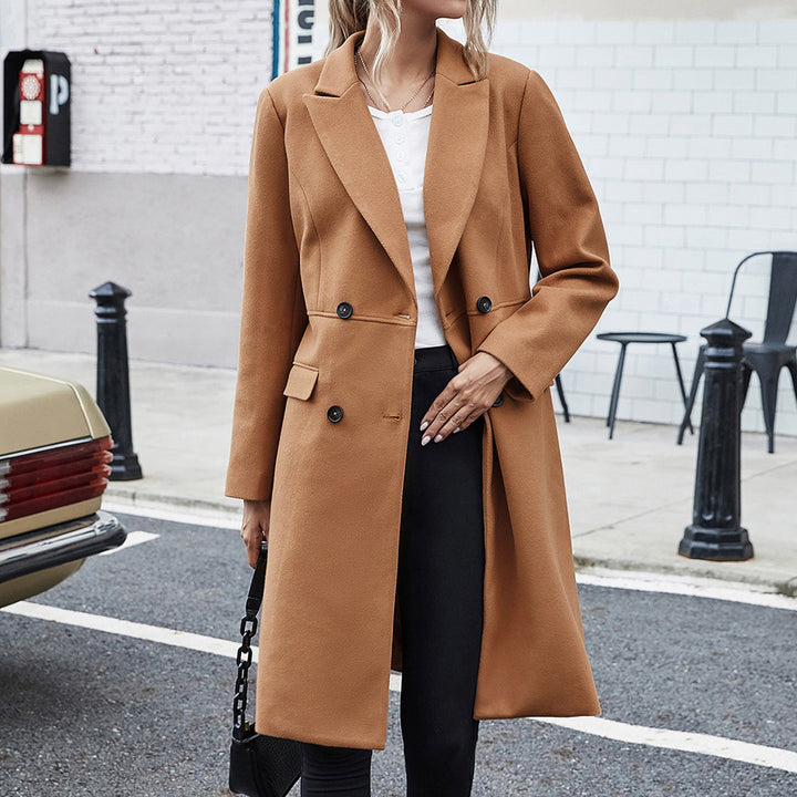 Damer elegant vändbar kappa med reverskrage och dubbel knappslående Eva Jonsson-Eva Jonsson