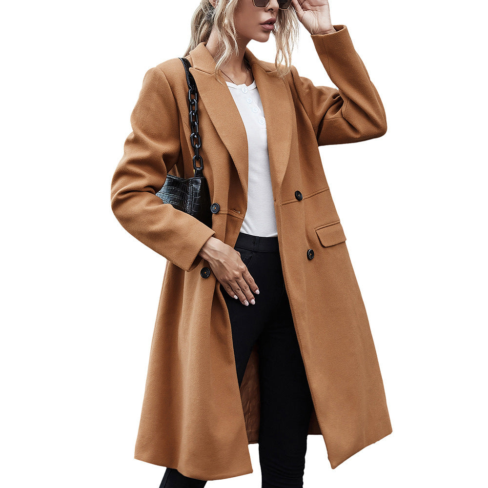 Damer elegant vändbar kappa med reverskrage och dubbel knappslående Eva Jonsson-Eva Jonsson