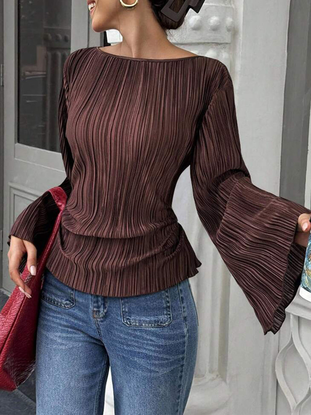 Damer elegant veckblus Mirla-Eva Jonsson