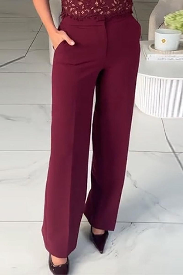 Damer elegant vid byxdress med sidofickor och hög midja Mirla-Eva Jonsson