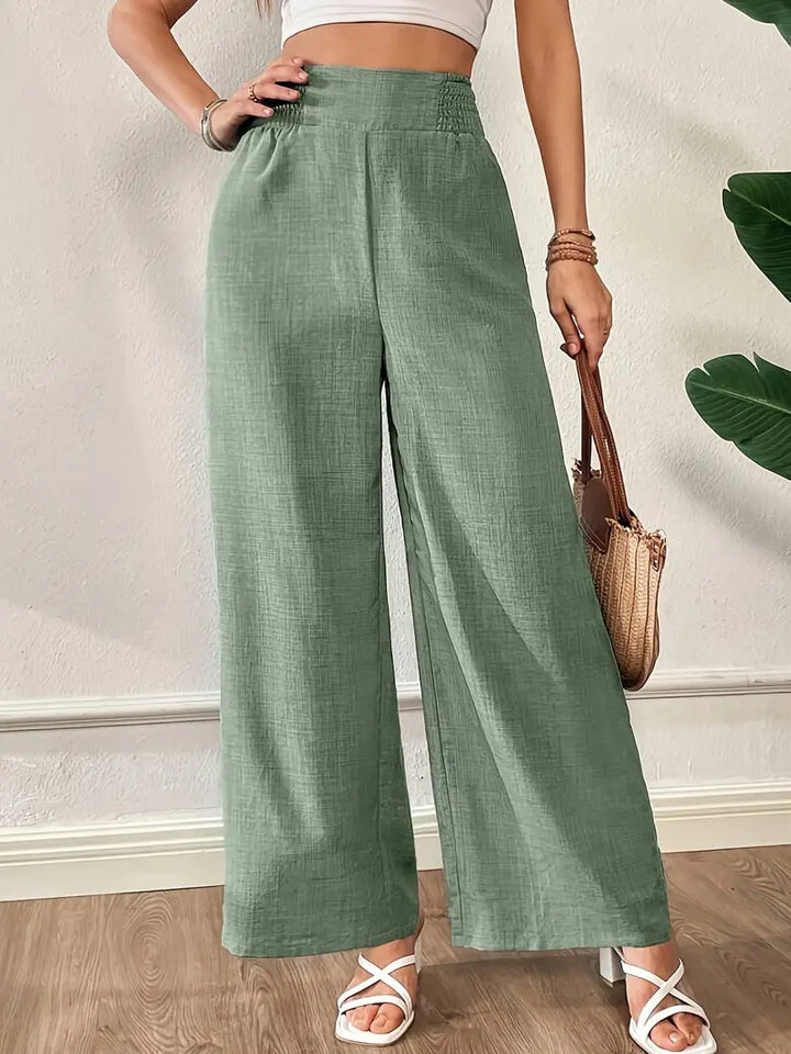 Damer elegant vid linnebyxor med elastisk midja Mirla-Eva Jonsson