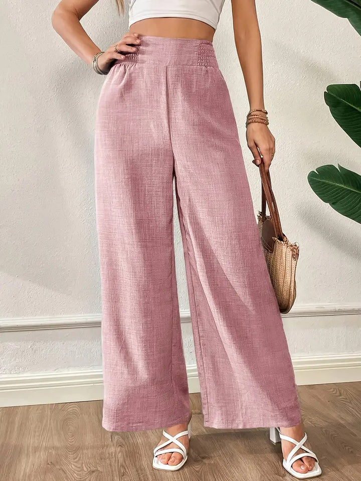 Damer elegant vid linnebyxor med elastisk midja Mirla-Eva Jonsson