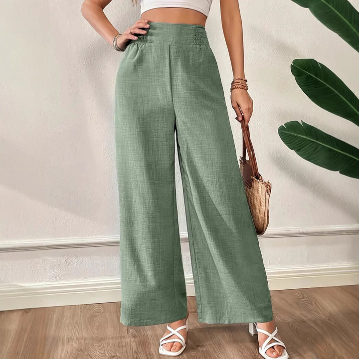 Damer elegant vid linnebyxor med elastisk midja Mirla-Eva Jonsson