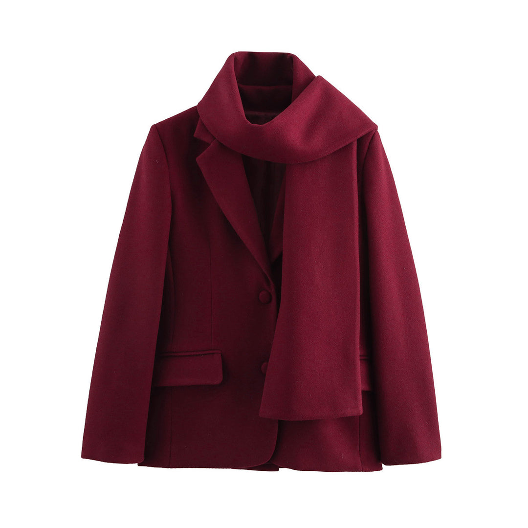 Damer elegant vinterkappa med snygg krage och matchande scarf Mirla-Eva Jonsson