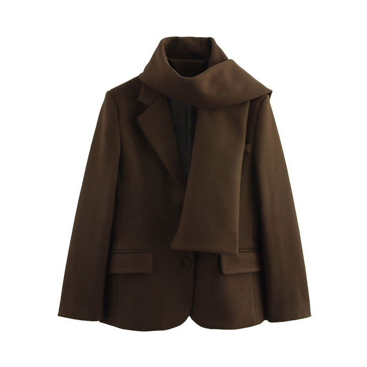 Damer elegant vinterkappa med snygg krage och matchande scarf Mirla-Eva Jonsson