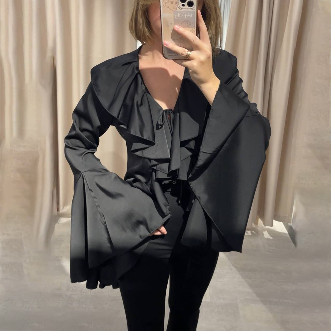 Damer elegant volangöverdela med vida ärmar Mirla-Eva Jonsson
