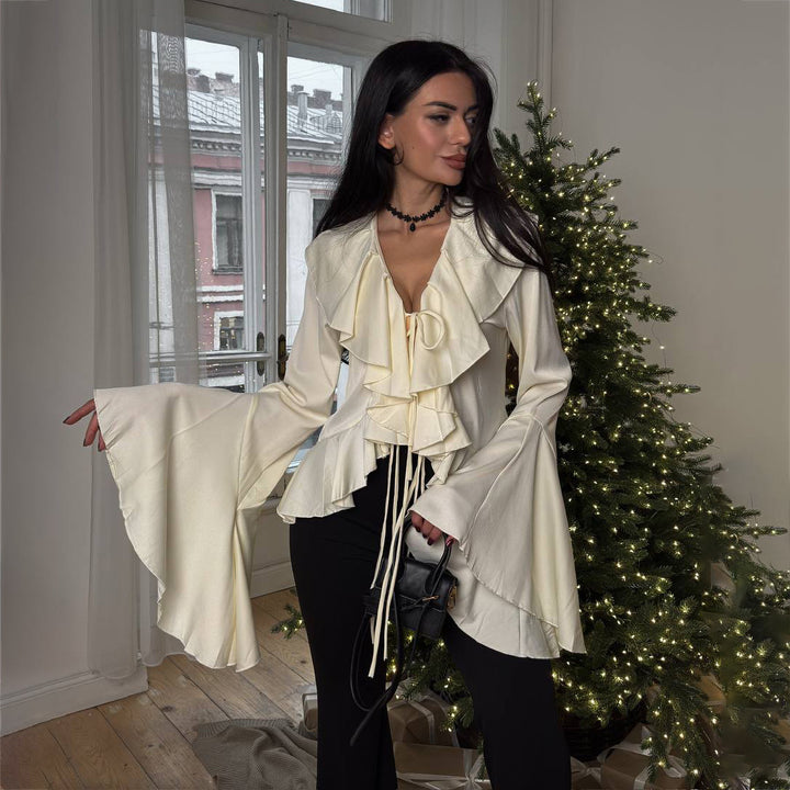 Damer elegant volangöverdela med vida ärmar Mirla-Eva Jonsson