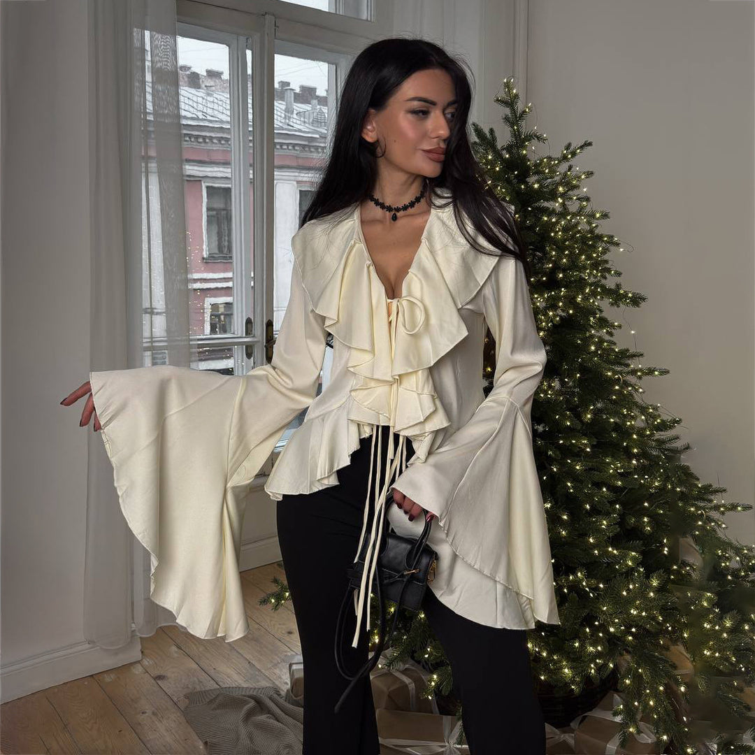 Damer elegant volangöverdela med vida ärmar Mirla-Eva Jonsson