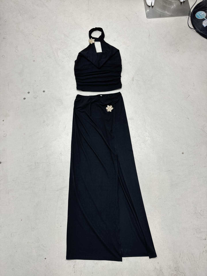 Damer elegant wrap-top och maxi kjol set Mirla-Eva Jonsson