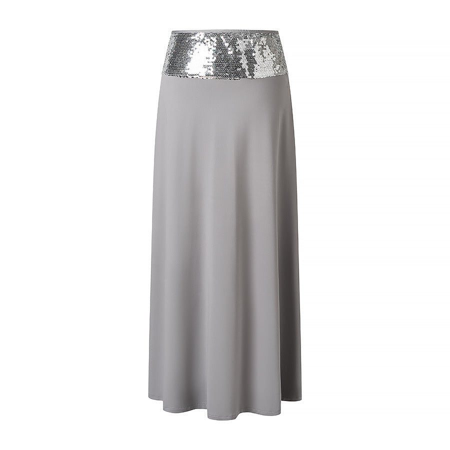 Damer elegant wrap top och maxilång kjol med paljettmidja Mirla-Eva Jonsson