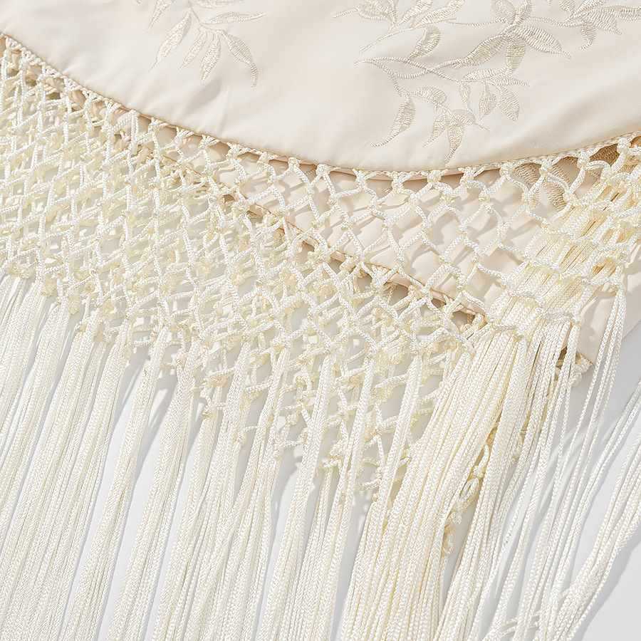 Damer elegant wrapkjol med fransar och broderier Eva Jonsson-Eva Jonsson