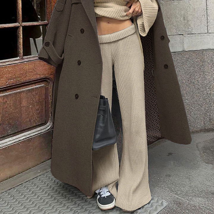 Damer eleganta Flared-Leggings i elastiskt stickat material Mirla-Eva Jonsson