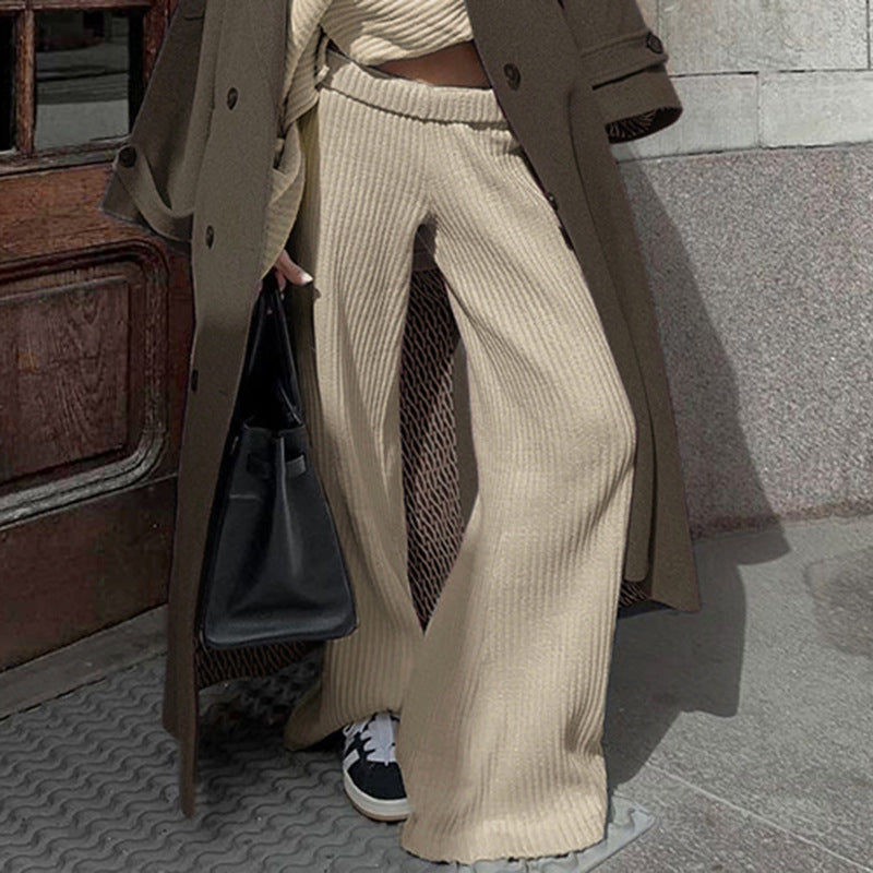 Damer eleganta Flared-Leggings i elastiskt stickat material Mirla-Eva Jonsson