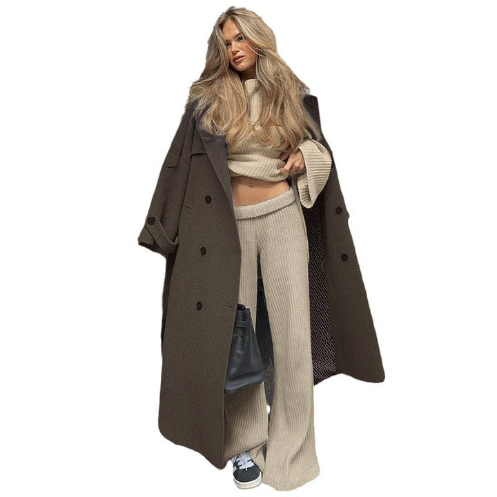 Damer eleganta Flared-Leggings i elastiskt stickat material Mirla-Eva Jonsson
