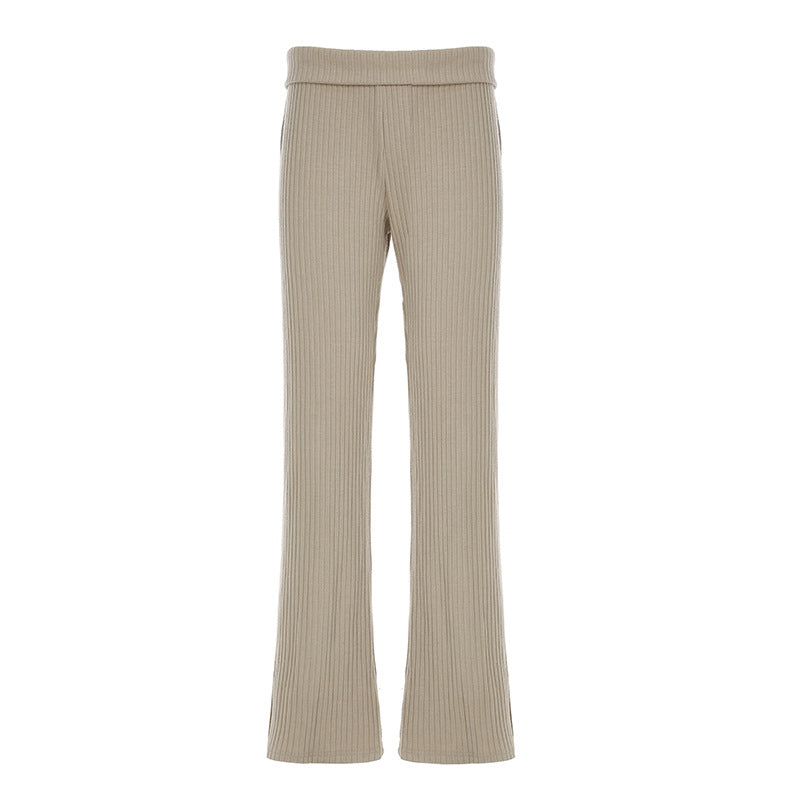 Damer eleganta Flared-Leggings i elastiskt stickat material Mirla-Eva Jonsson