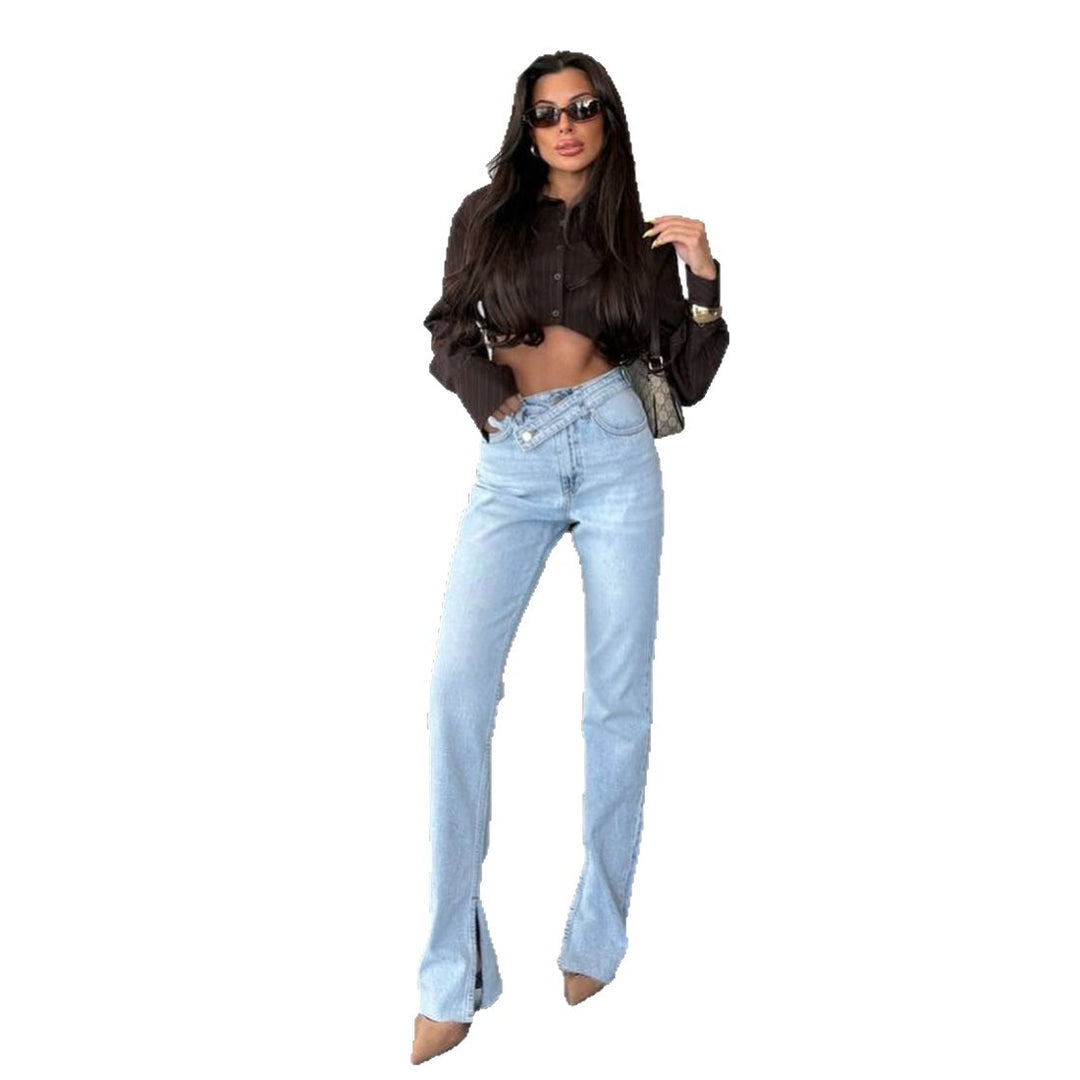 Damer eleganta High-Waist jeans med sprund Mirla-Eva Jonsson