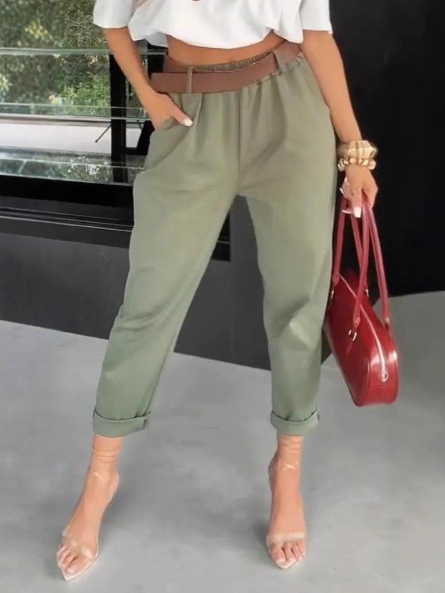 Damer eleganta High-Waist tygbyxor Eva Jonsson-Eva Jonsson