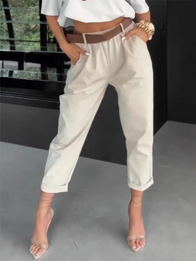Damer eleganta High-Waist tygbyxor Eva Jonsson-Eva Jonsson