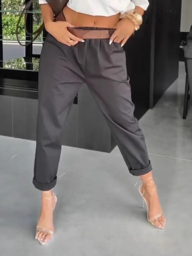 Damer eleganta High-Waist tygbyxor Eva Jonsson-Eva Jonsson