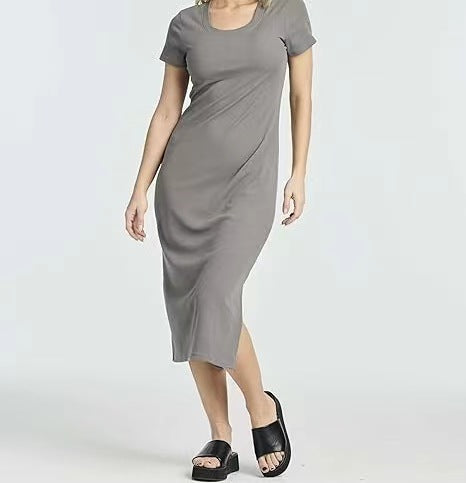 Damer eleganta Midi-klänning med korta ärmar Eva Jonsson-Eva Jonsson