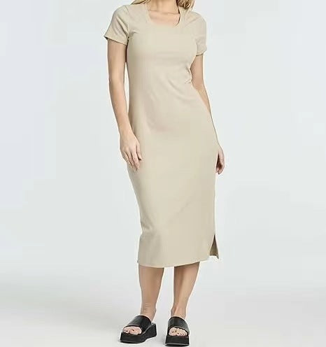 Damer eleganta Midi-klänning med korta ärmar Eva Jonsson-Eva Jonsson