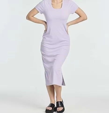 Damer eleganta Midi-klänning med korta ärmar Eva Jonsson-Eva Jonsson