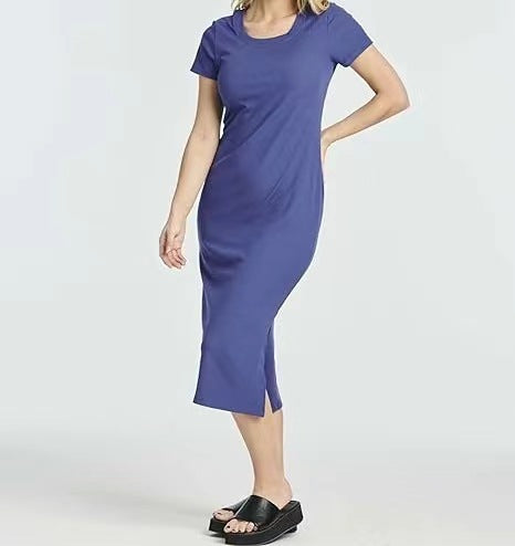 Damer eleganta Midi-klänning med korta ärmar Eva Jonsson-Eva Jonsson