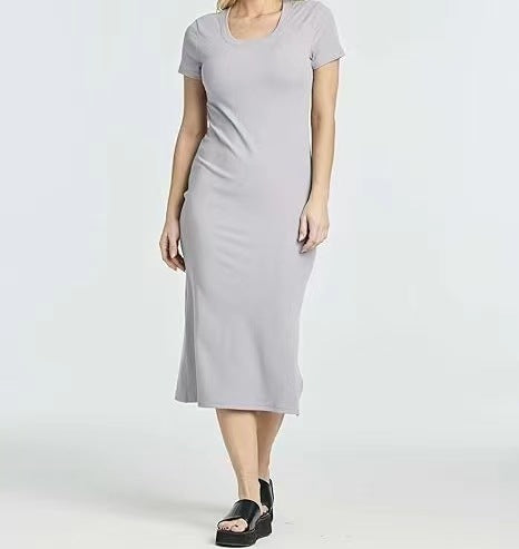 Damer eleganta Midi-klänning med korta ärmar Eva Jonsson-Eva Jonsson