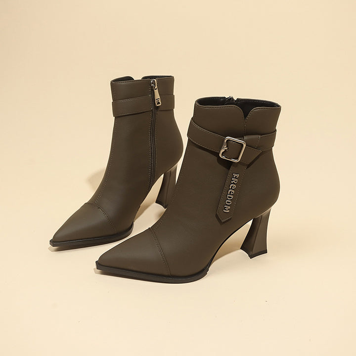 Damer eleganta ankelboots med hög klack och stiligt band Mirla-Eva Jonsson