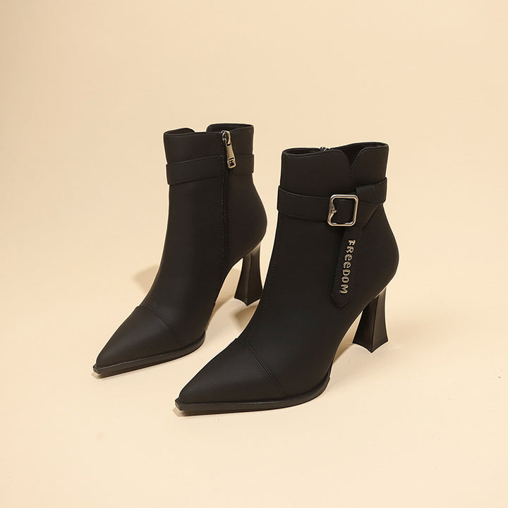 Damer eleganta ankelboots med hög klack och stiligt band Mirla-Eva Jonsson