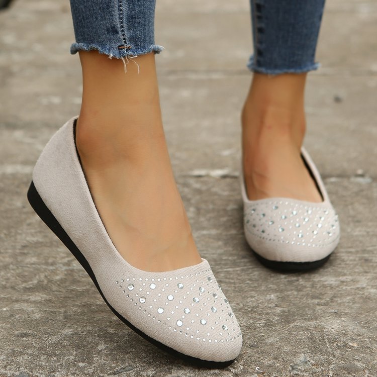 Damer eleganta ballerinas med glittrande strassdetalj och bekväm sula Mirla-Eva Jonsson