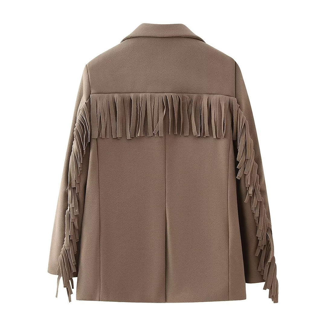 Damer eleganta blazer med fransliknande detaljer och två praktiska fickor Mirla-Eva Jonsson