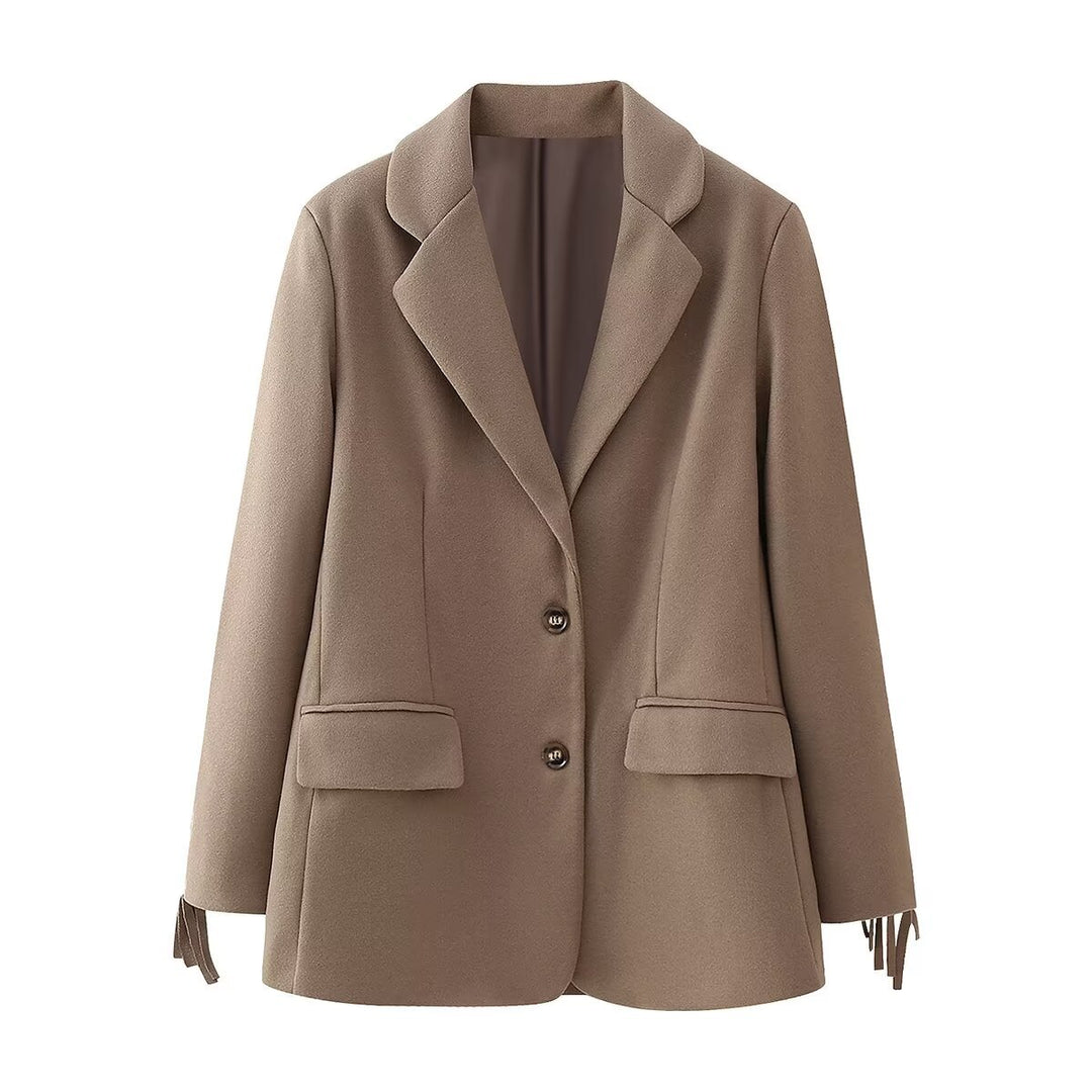 Damer eleganta blazer med fransliknande detaljer och två praktiska fickor Mirla-Eva Jonsson