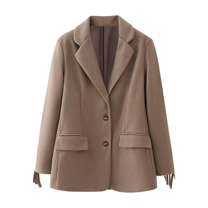 Damer eleganta blazer med fransliknande detaljer och två praktiska fickor Mirla-Eva Jonsson