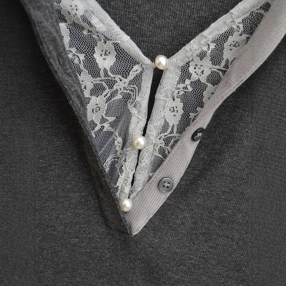 Damer eleganta långärmade topp med spetsdetaljer Mirla-Eva Jonsson