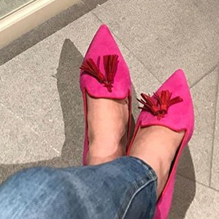 Damer eleganta mockasiner med tofsar Mirla-Eva Jonsson