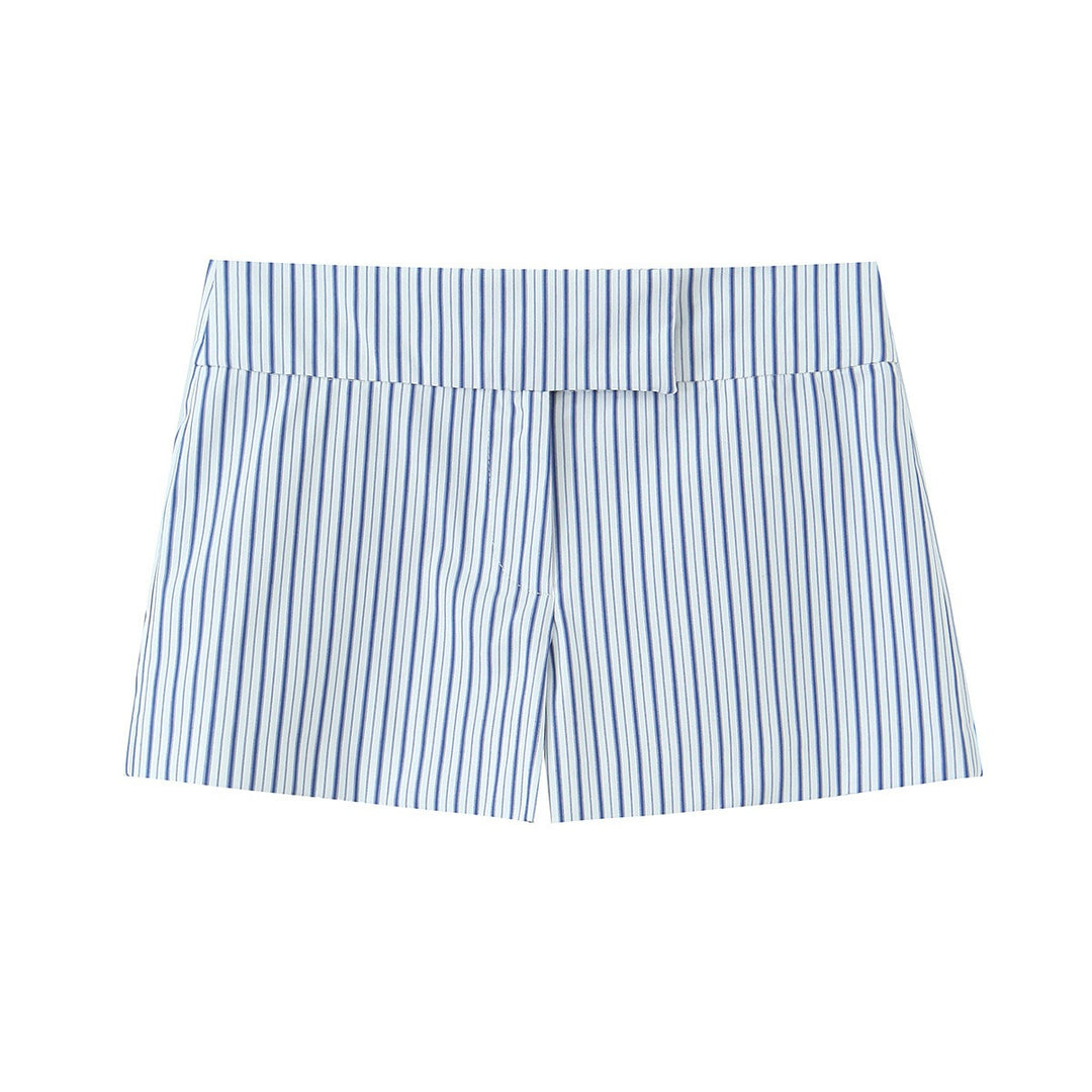 Damer eleganta shorts med fint randmönster och hög midja Mirla-Eva Jonsson