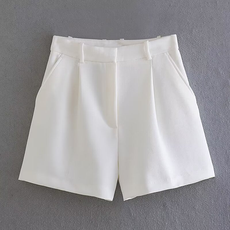 Damer eleganta shorts med hög midja och praktiska sidofickor Mirla-Eva Jonsson